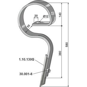 Jackpot S-Tand 32x12mm lige med spids 