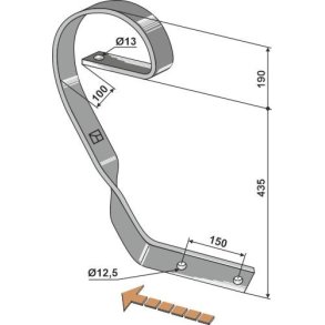 Slbeplanketand 60 x 10 hjre