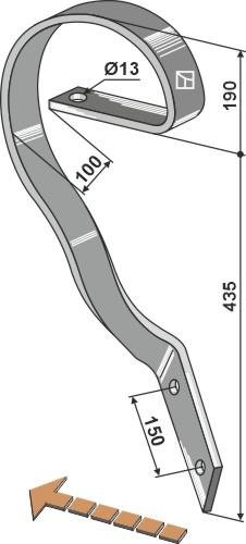 Slbeplanketand 60 x 10 venstre
