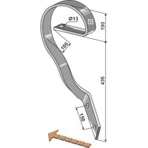 Slbeplanketand 60 x 10 venstre
