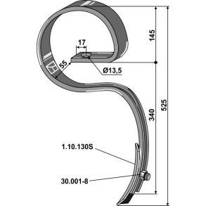 Kongskilde Super Q-tand 32 x 12 med spids 