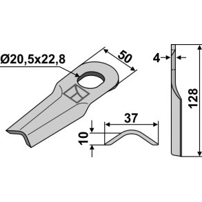 Taarup kniv drbeformet (25 stk)