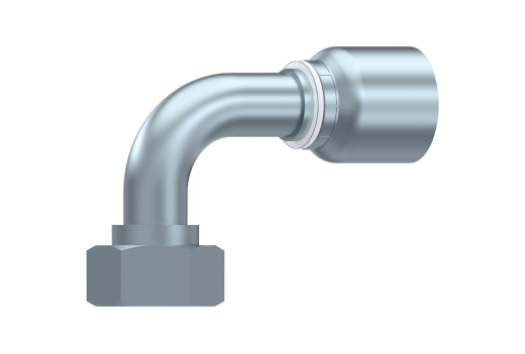 Preskobling 90 gr. 1/4" slange , L8, M14 female, for let rr, metrisk female