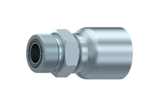 Preskobling 1" slange, 1-7/16" ORFS "O-lok" male, med plan pakflade for o-ring