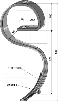 Kongskilde S-tand 32 x 10 med spids 