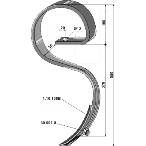 Kongskilde S-tand 32 x 10 med spids 