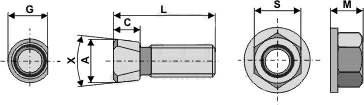 Konisk bolt M14x34 m/flangemtrik