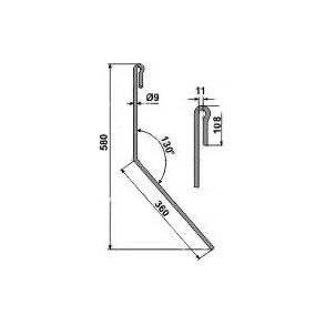 Amazone efterharvetand lang 9 mm