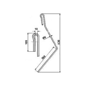 Amazone efterharvetand yderste hjre 9 mm