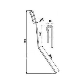 Amazone efterharvetand yderste venstre 9 mm