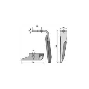 Amazone KE rotorharvetand 15 mm hjre 