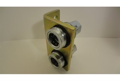 Monteringsbeslag med 2 stk. lynkoblinger 1/2" hunpart Push-Pull ISO-A