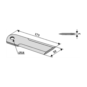 Biso kniv 3 mm glat 18