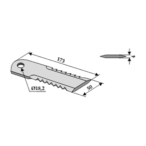 Biso kniv 4 mm takket 18