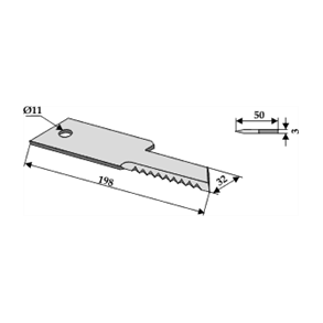 Biso modkniv 3 mm takket 11