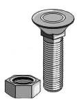 Bolt 7/16" x 45 m/firkantsats