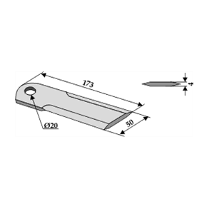Claas kniv 4 mm glat 20