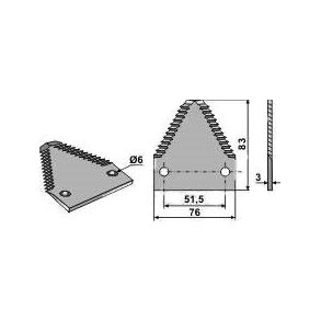 Claas knivblad 6 611203.1 (25 stk)