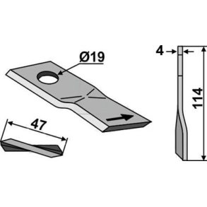 Claas kniv vreden venstre (25 stk)
