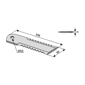 Claas modkniv 3 mm takket 12