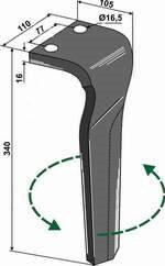 Dowdeswell rotorharvetand venstre