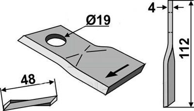 Fella kniv vreden hjre (25 stk)