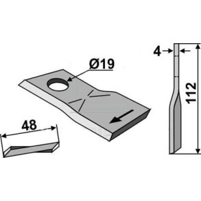 Fella kniv vreden hjre (25 stk)