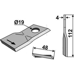 Fella kniv vreden venstre (25 stk)