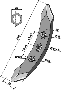 Kverneland grubbespids buet 