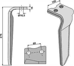 Howard rotorharvetand 15 mm hjre