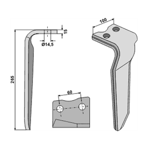 Howard rotorharvetand 15 mm venstre