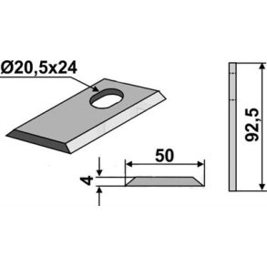 JF kniv lige (ovalt hul) (25 stk)