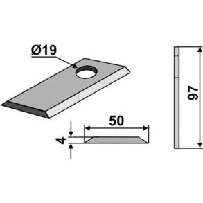JF kniv lige (rundt hul) (25 stk)