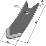 Kckerling spids 80 x 14 mm 