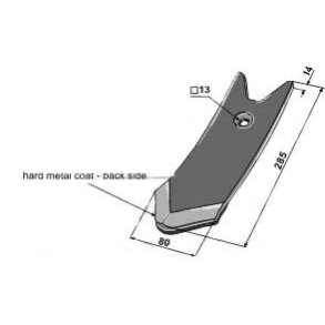 Kckerling spids 80 x 14 mm belagt