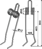 Kuhn efterharvetand dobbelt 12 mm