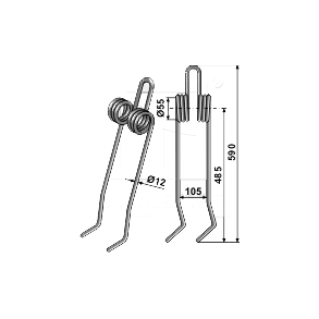 Kuhn efterharvetand dobbelt 12 mm