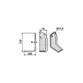 Kuhn fr�serkniv �11,5 venstre