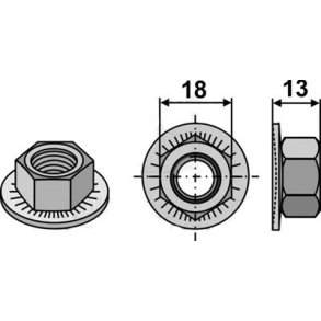 Kuhn knivmtrik med flange M12x1,75