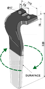 Kuhn rotorharvetand HR1000 belagt hjre