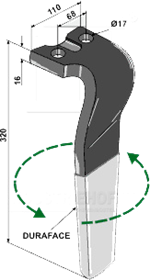 Kuhn rotorharvetand HR1000 belagt venstre