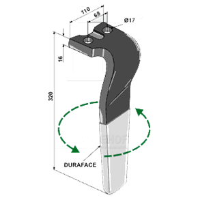 Kuhn rotorharvetand HR1000 belagt venstre