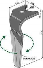 Kuhn rotorharvetand hurtigskift belagt hjre