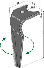 Kuhn rotorharvetand hurtigskift hjre