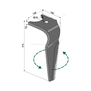Kuhn rotorharvetand hurtigskift venstre