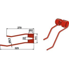 Kverneland fjeder 270 / 325 mm