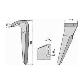 Kverneland NG18 rotorharvetand hjre