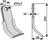 Kverneland Y-kniv 16,5