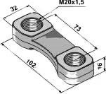 Lemken dobbelt tandmtrik M20 x 1,5 