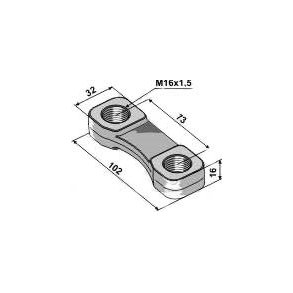 Lemken dobbelt tandmtrik M16 x 1,5